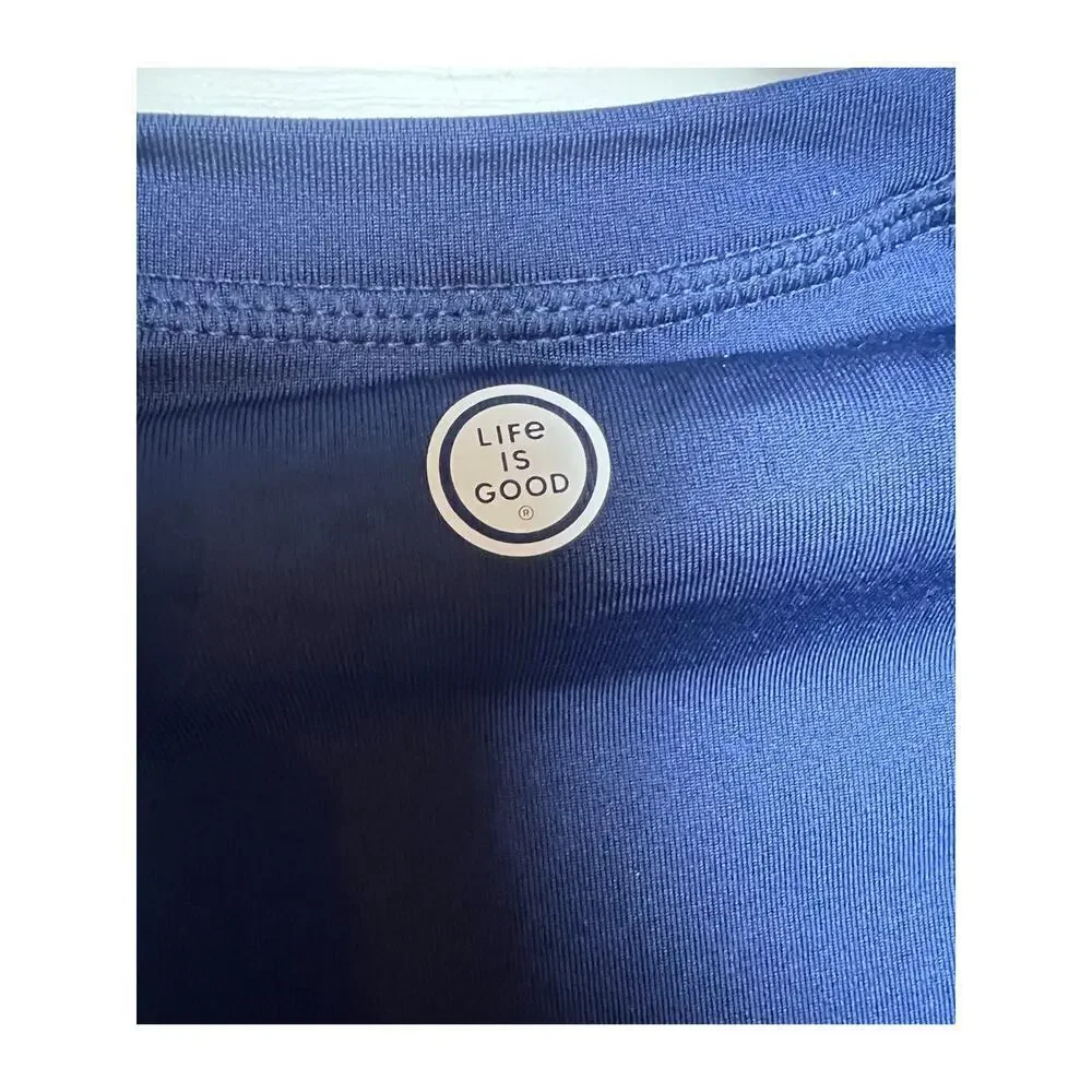 Life is Good Sun Shirt Kids Navy Long Sleeve Stretch UPF 50 Unisex Size XL